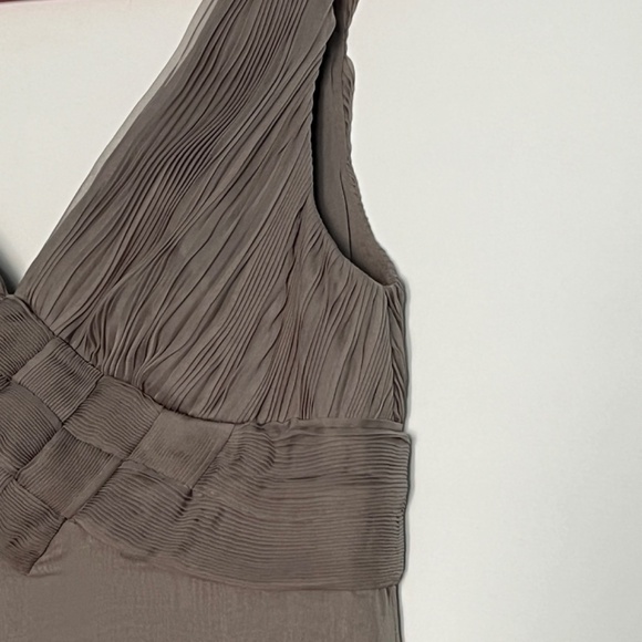 Valentino Grey Silk Cocktail Dress with Pleating detail. - Picture 5 of 16